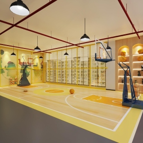 现代篮球场3D模型下载